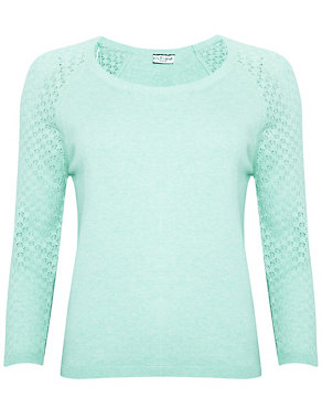 Pure Cotton Pointelle Jumper Image 2 of 6