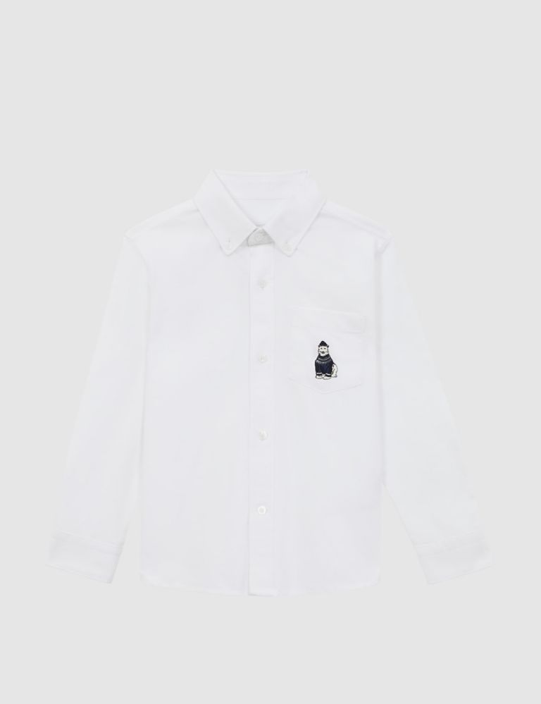 Pure Cotton Polar Bear Motif Shirt (3-14 Yrs) 2 of 5