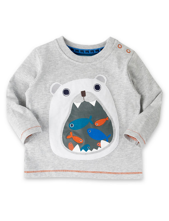 Pure Cotton Polar Bear T-Shirt Image 1 of 2