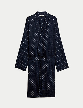 Pure Cotton Polka Dot Dressing Gown Image 2 of 5