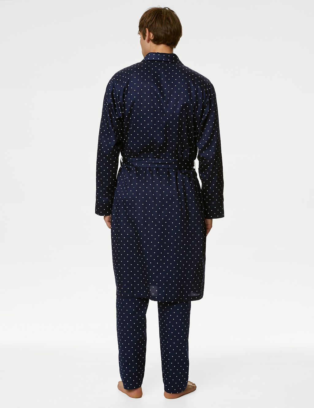 Pure Cotton Polka Dot Dressing Gown 5 of 5