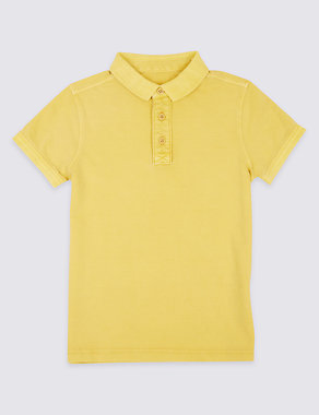 Pure Cotton Polo Shirt (3-14 Years) Image 2 of 3