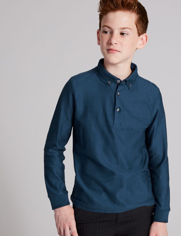 Pure Cotton Polo Shirt (3-16 Years) 1 of 4