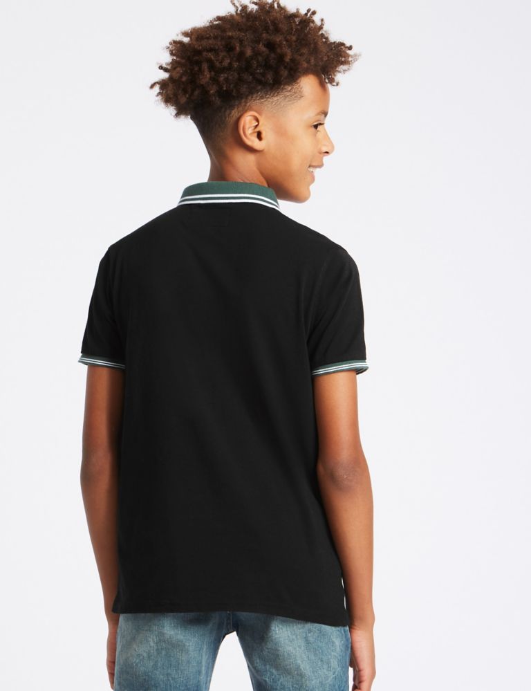 Pure Cotton Polo Shirt (3-16 Years) 3 of 5
