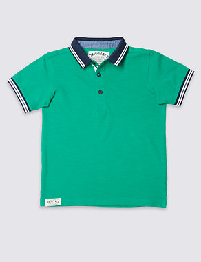 Pure Cotton Polo Shirt (3 Months - 5 Years) Image 2 of 3