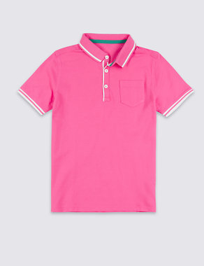 Pure Cotton Polo Shirt (5-14 Years) Image 2 of 3