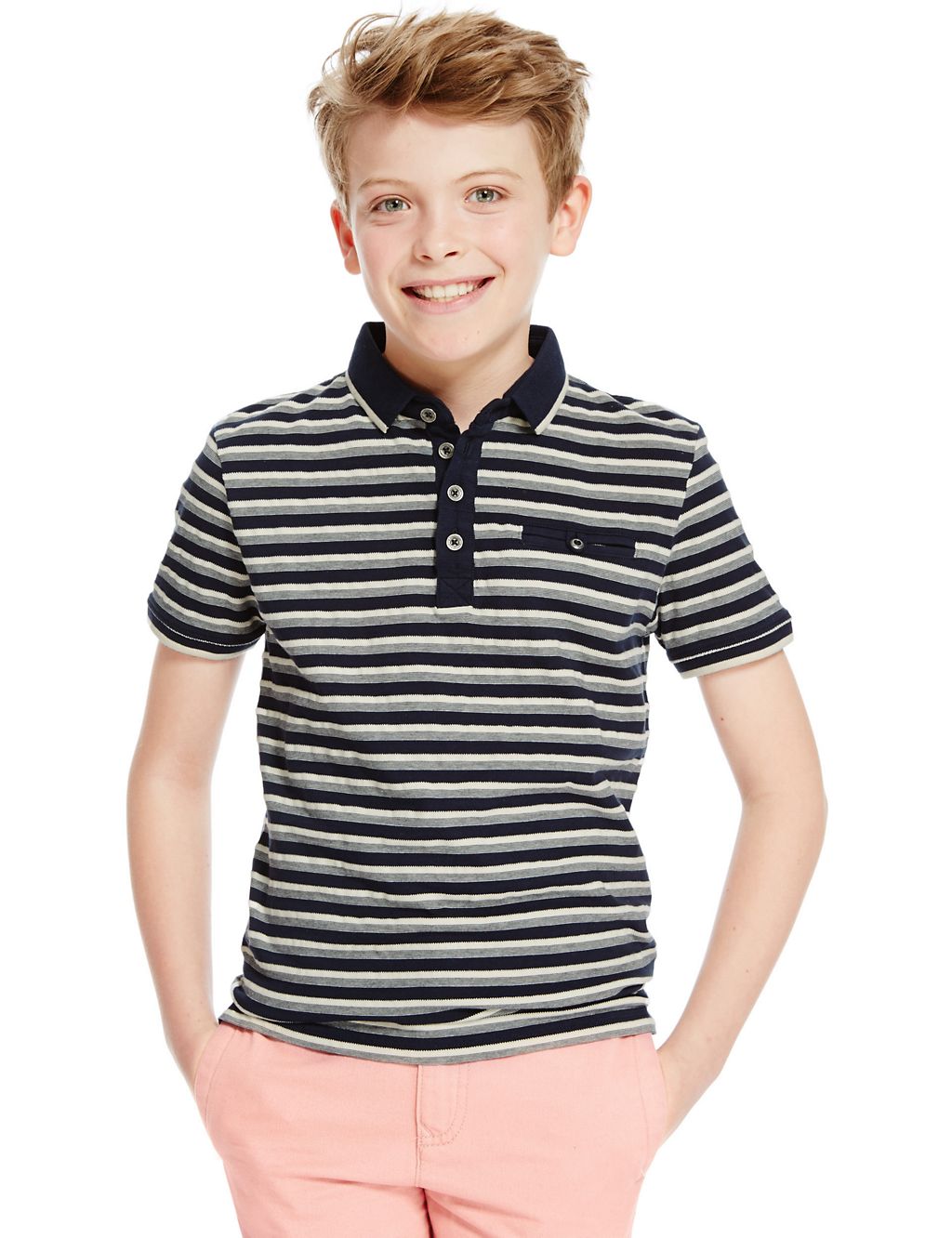 Pure Cotton Polo Shirt (5-14 Years) 3 of 3