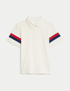 Pure Cotton Polo Shirt (6-16 Yrs) Image 2 of 5
