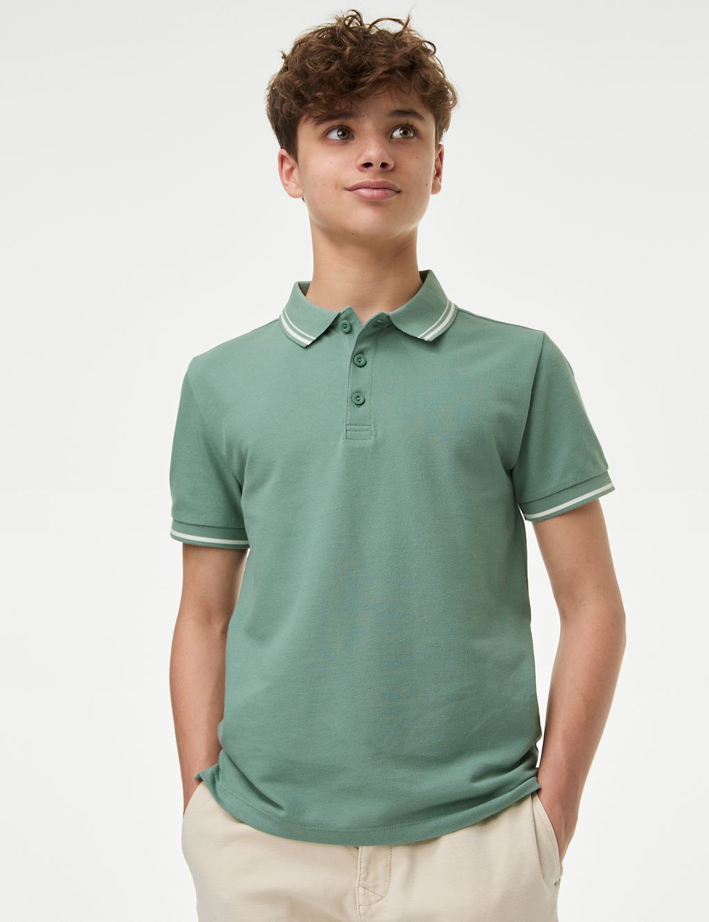 Pure Cotton Polo Shirt (6-16 Yrs) 2 of 5
