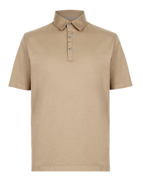 Pure Cotton Polo Shirt with StayNEW™ Image 2 of 3
