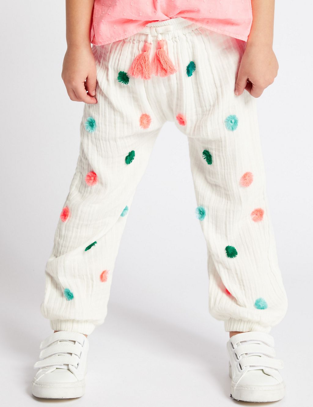 Pure Cotton Pom-pom Trousers (3 Months - 7 Years) 2 of 5