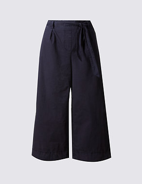 Pure Cotton Poplin Cropped Culottes Image 2 of 6