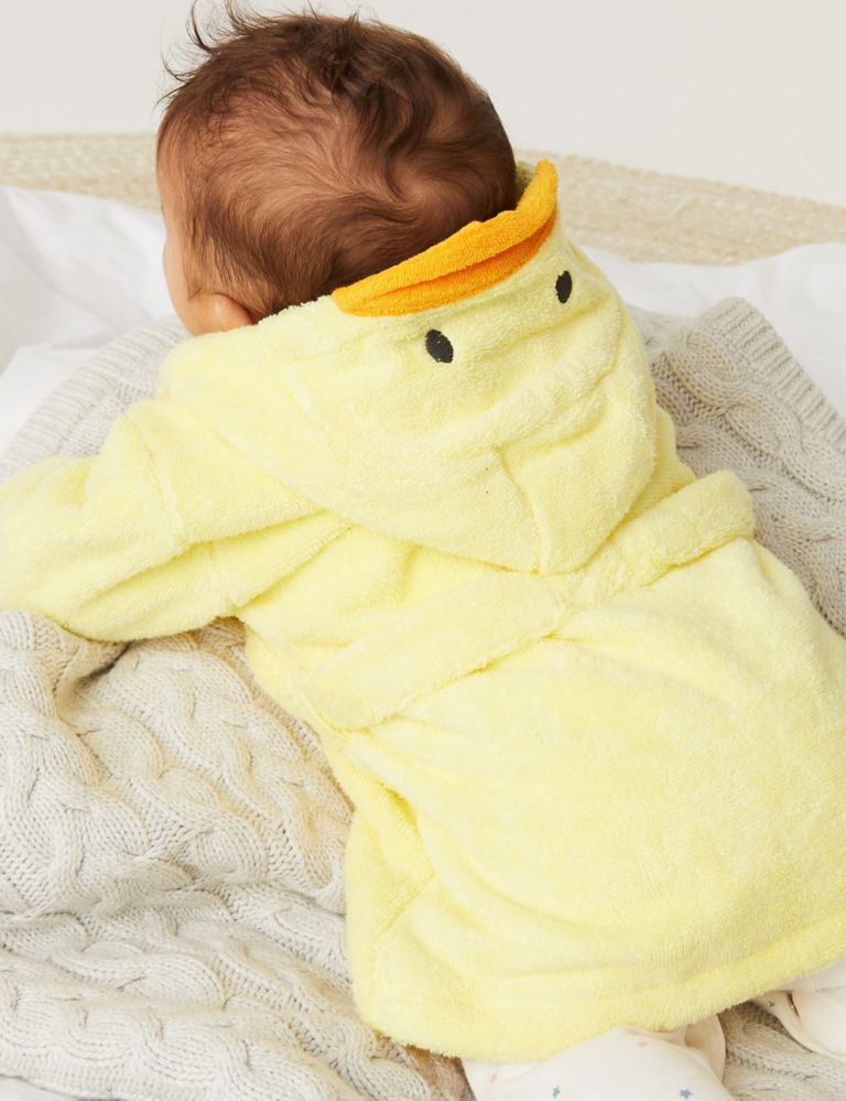 Pure Cotton Premature Duck Hooded Robe (7lbs - 3 Yrs) 6 of 7