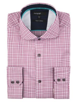 Pure Cotton Prince of Wales Checked Shirt Image 1 of 1