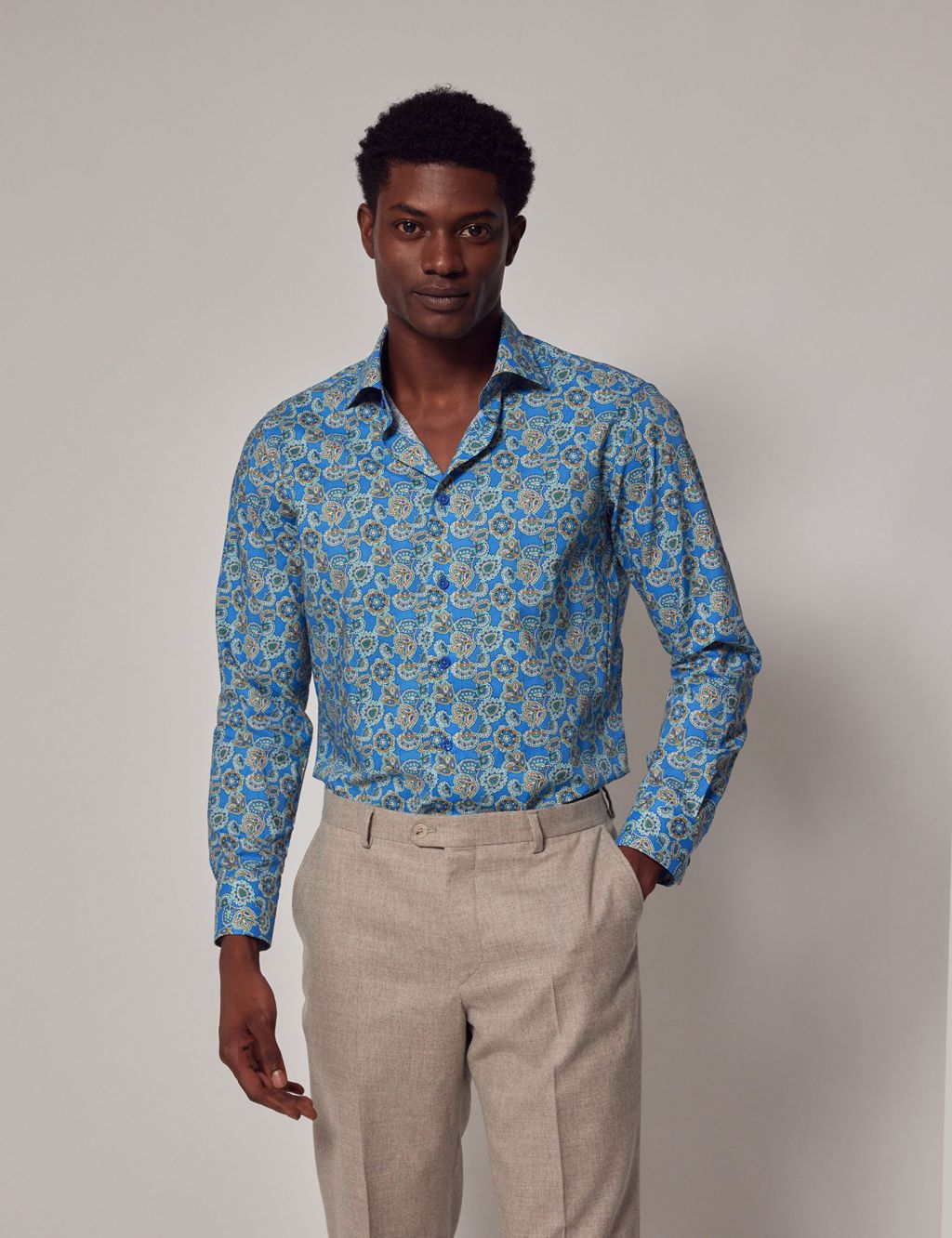Pure Cotton Print Shirt | Hawes & Curtis | M&S