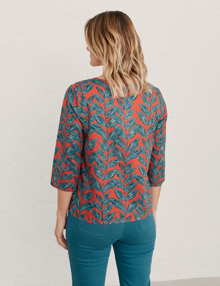 Pure Cotton Printed 3/4 Sleeve Blouse 4 of 5