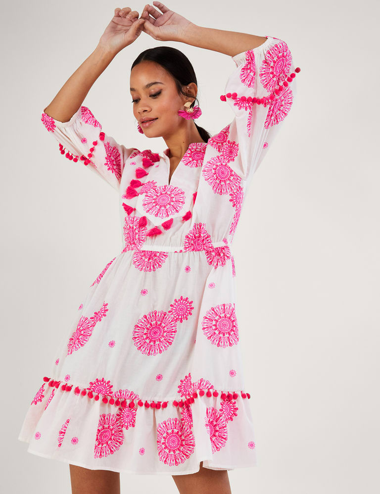 Pure Cotton Printed Beach Cover Up Kaftan Monsoon M&S