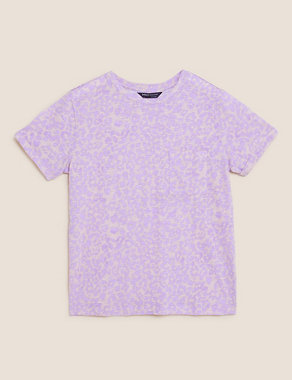Pure Cotton Printed Crew Neck T-Shirt Image 2 of 5