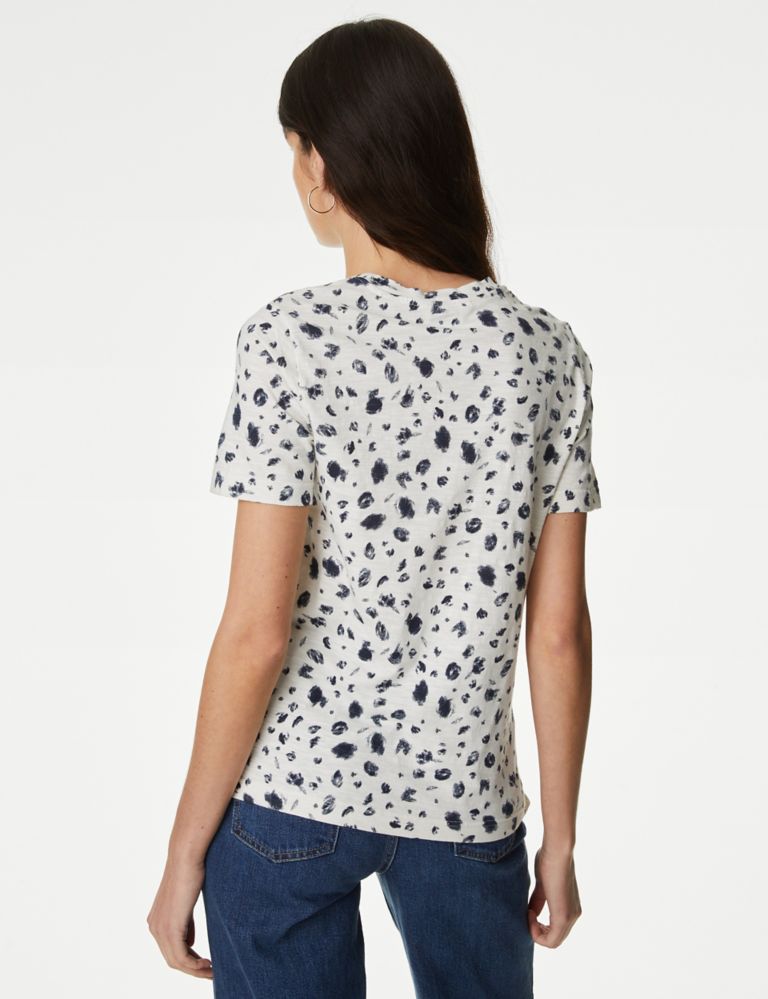 Pure Cotton Printed Crew Neck Top 5 of 5
