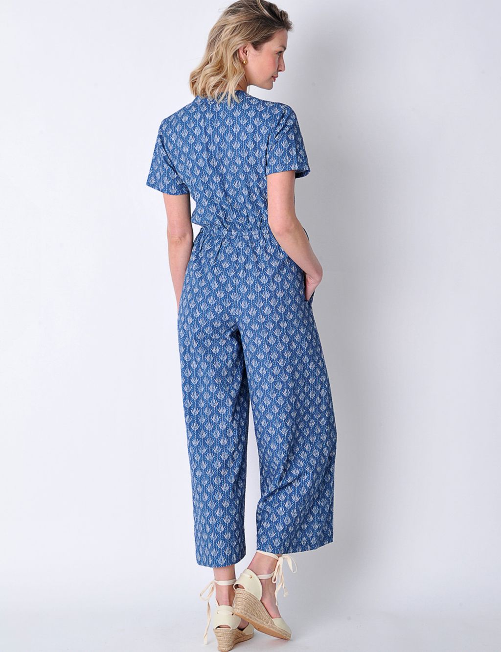 Pure Cotton Printed Cropped Jumpsuit 2 of 5
