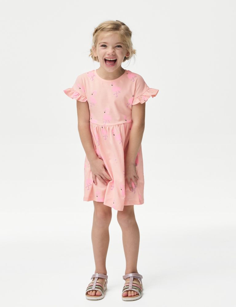 Pure Cotton Printed Dress (2-8 Years) 1 of 4