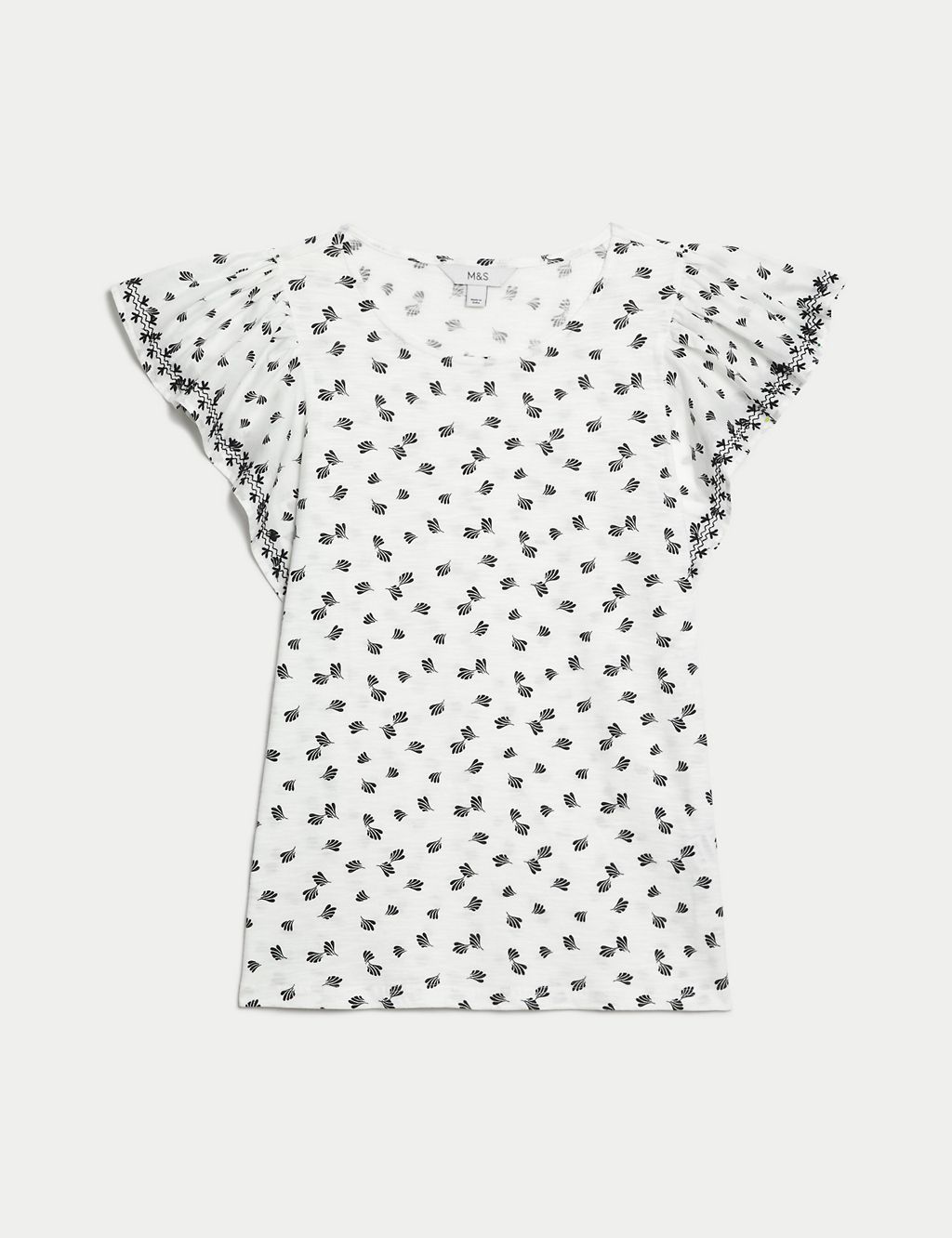Pure Cotton Printed Embroidered Top 1 of 5