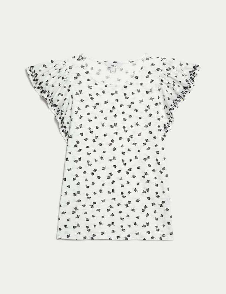 Pure Cotton Printed Embroidered Top 2 of 5