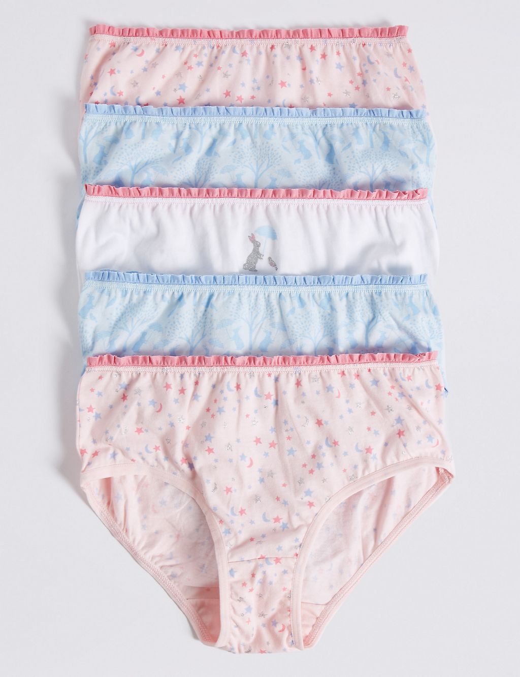 Pure Cotton Printed Frill Briefs (18 Months - 12 Years) 1 of 2
