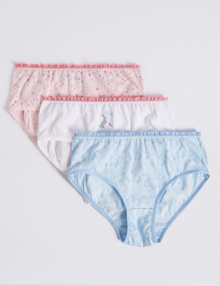 Pure Cotton Printed Frill Briefs (18 Months - 12 Years) 2 of 2