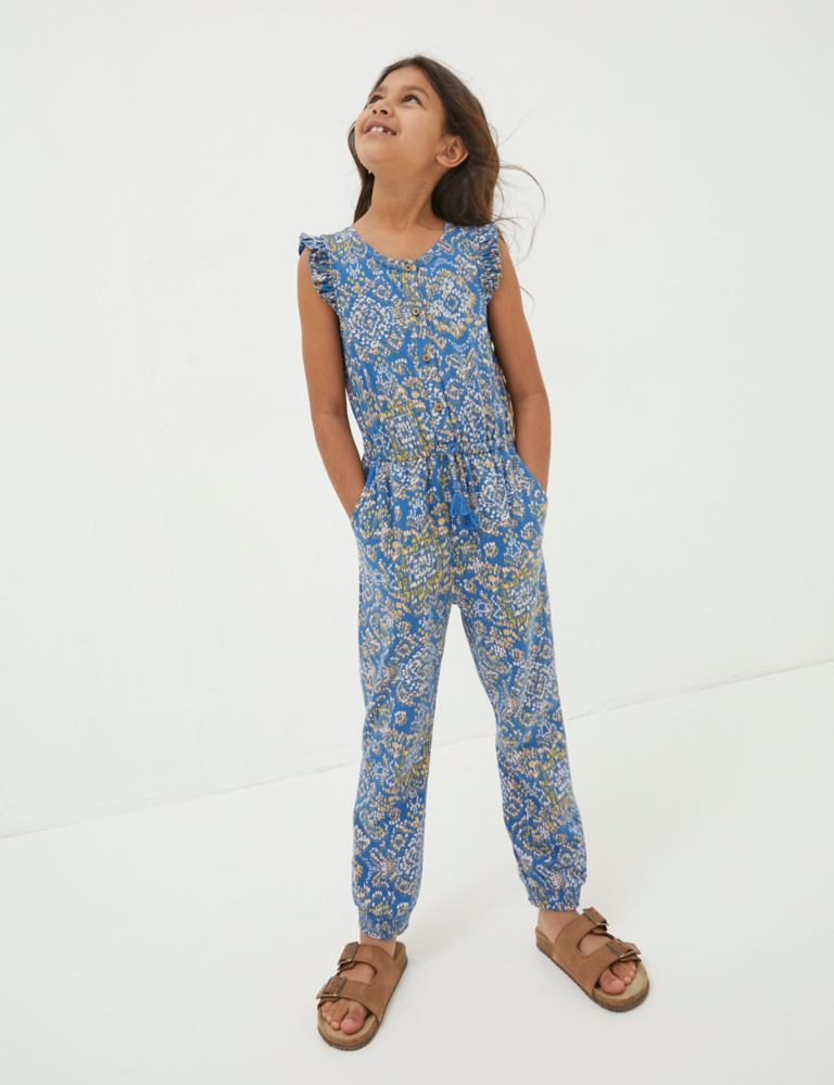 Pure Cotton Printed Jumpsuit (3-13 Yrs) 1 of 4