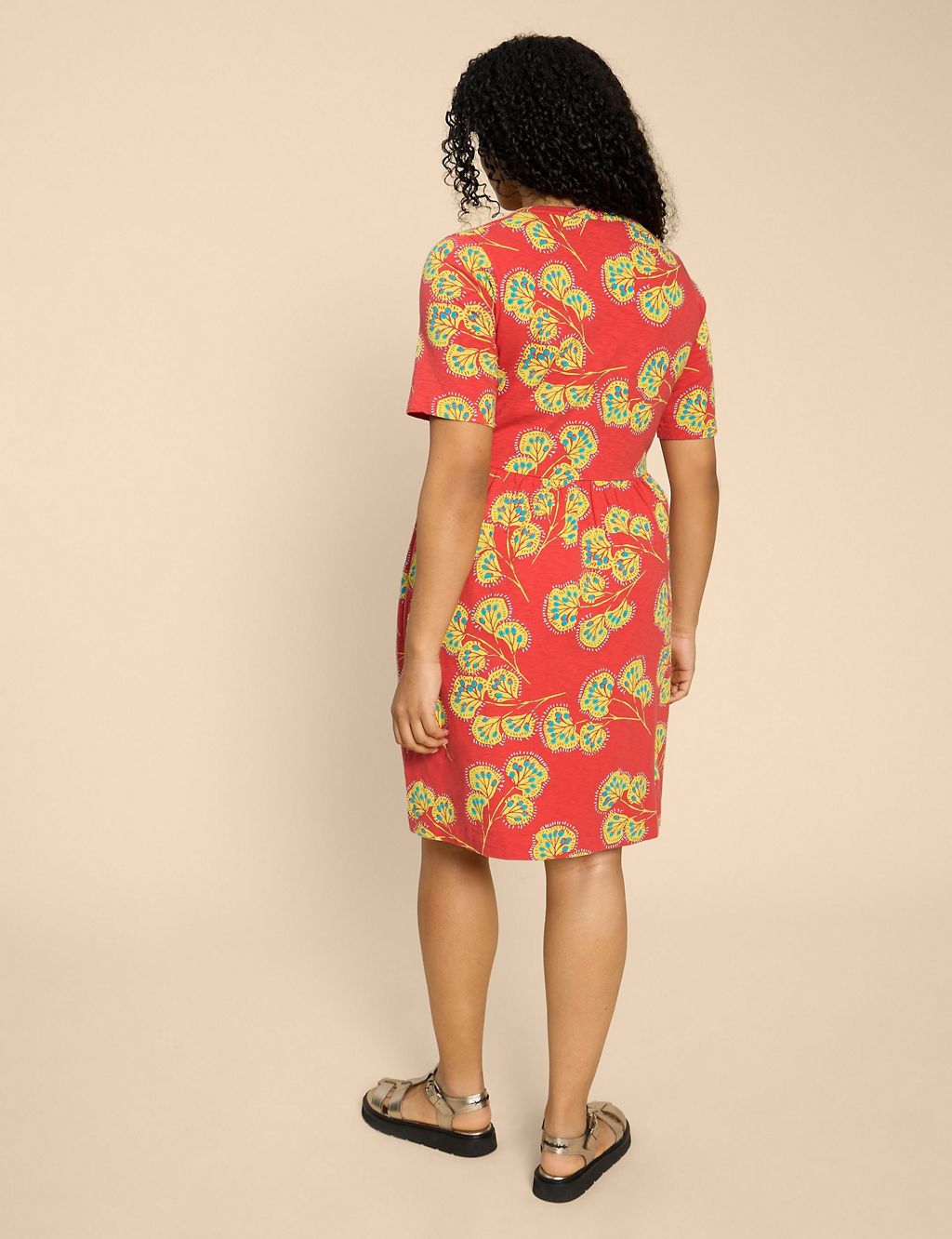 Pure Cotton Printed Knee Length Tea Dress 2 of 5