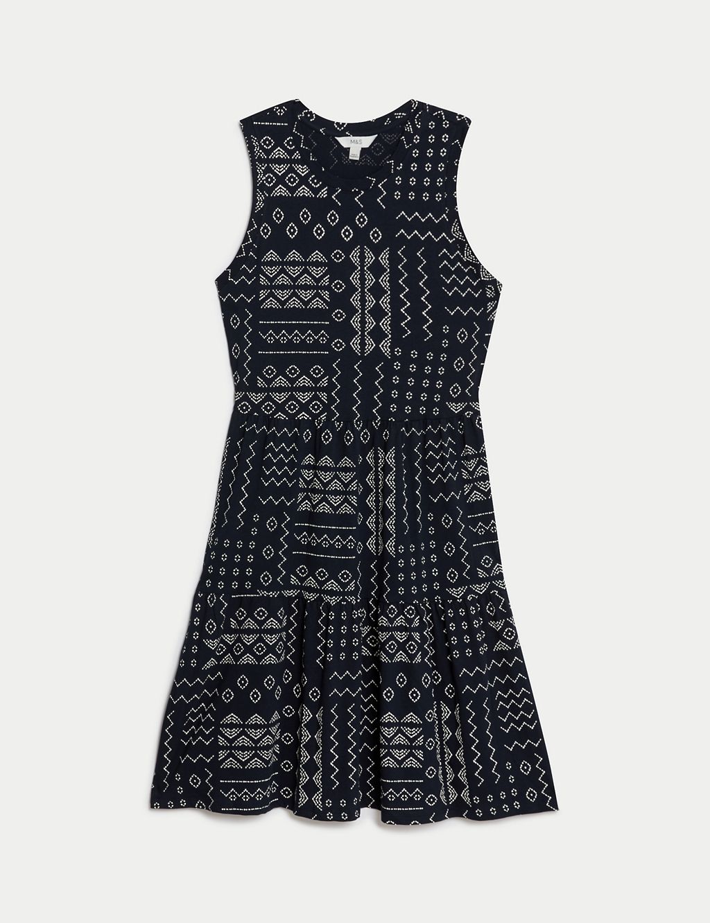 Pure Cotton Printed Knee Length Tiered Dress 1 of 5