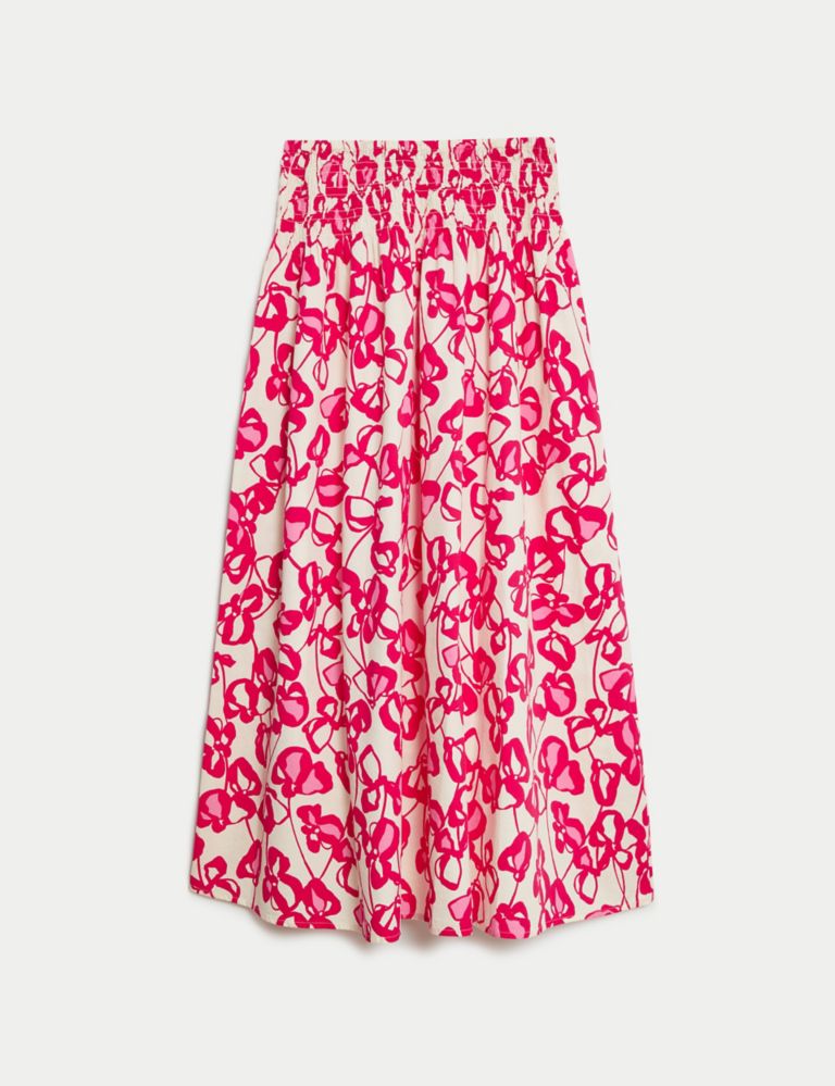 Pure Cotton Printed Maxi A-Line Skirt 3 of 7