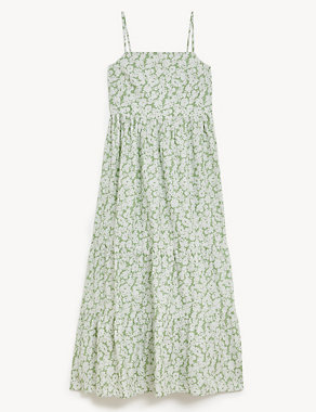 Pure Cotton Printed Midaxi Cami Dress Image 2 of 6