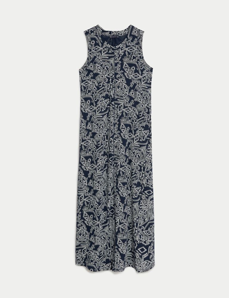Pure Cotton Printed Midaxi T-Shirt Dress | M&S Collection | M&S