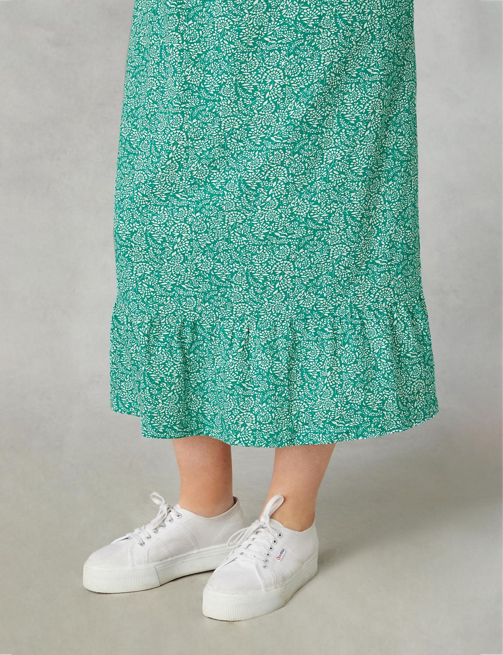 Pure Cotton Printed Midaxi Tiered Dress 6 of 9