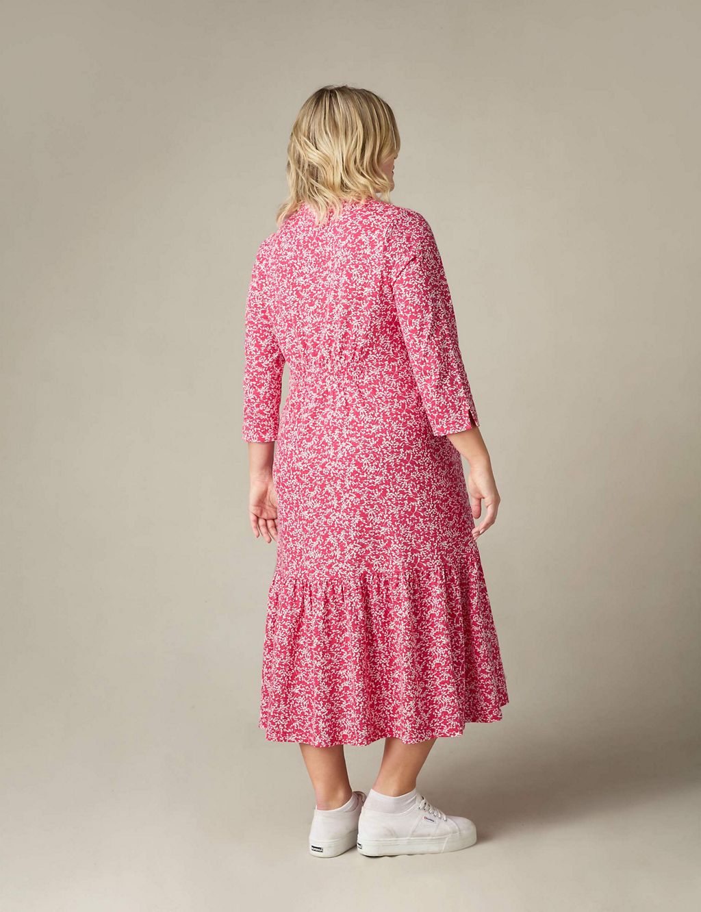 Pure Cotton Printed Midaxi Tiered Dress 4 of 9
