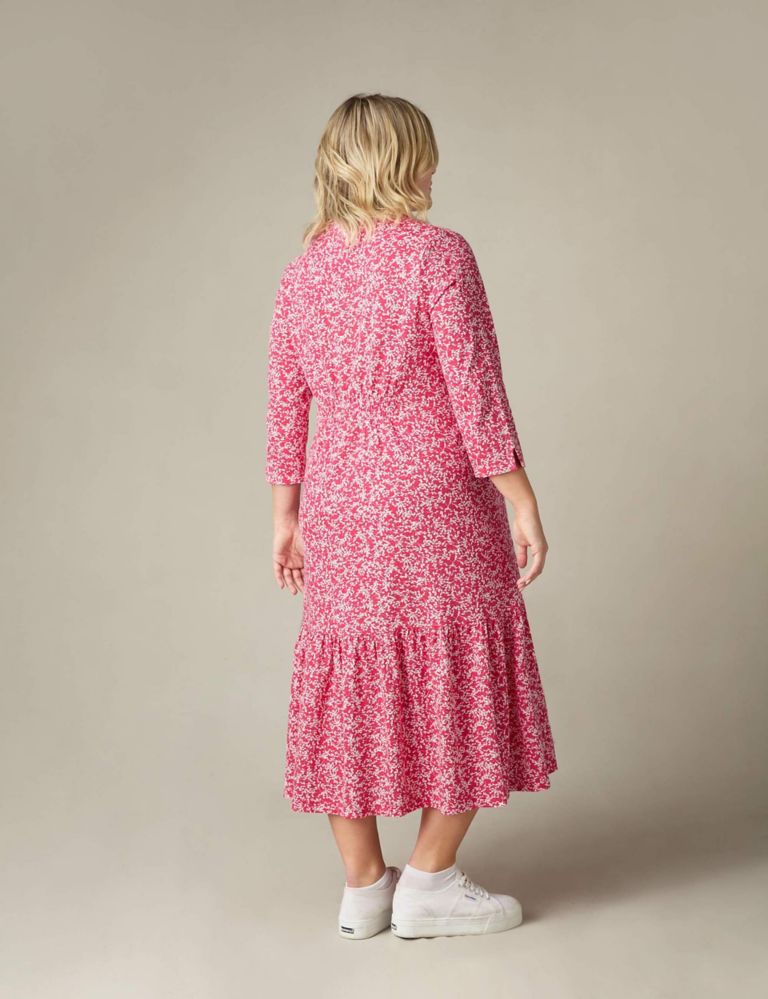 Pure Cotton Printed Midaxi Tiered Dress 6 of 9
