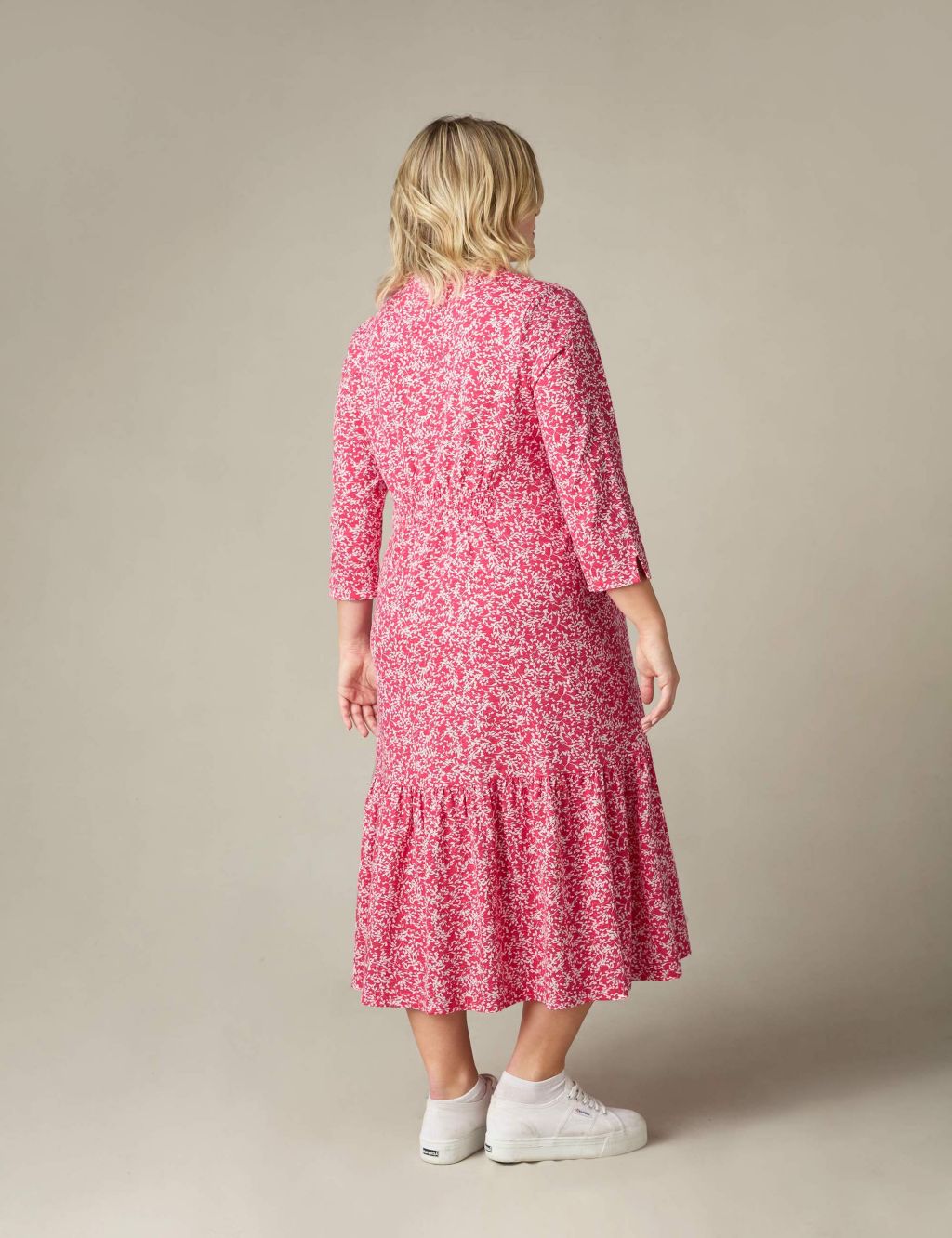 Pure Cotton Printed Midaxi Tiered Dress 4 of 9