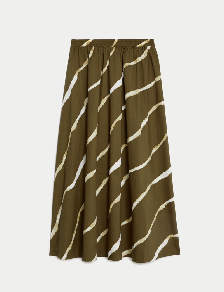 Pure Cotton Printed Midi A-Line Skirt 3 of 7