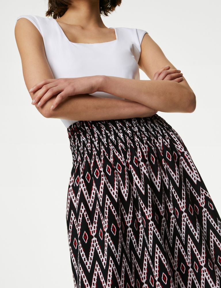 Pure Cotton Printed Midi A-Line Skirt 3 of 5