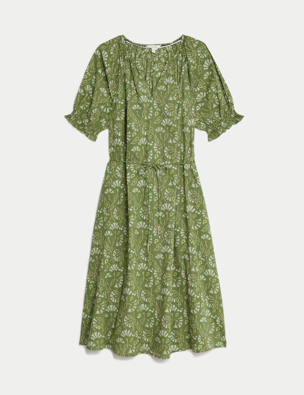 Pure Cotton Printed Midi Smock Relaxed Dress 1 of 4