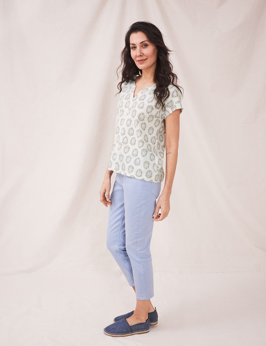 Pure Cotton Printed Notch Neck T-Shirt 3 of 4