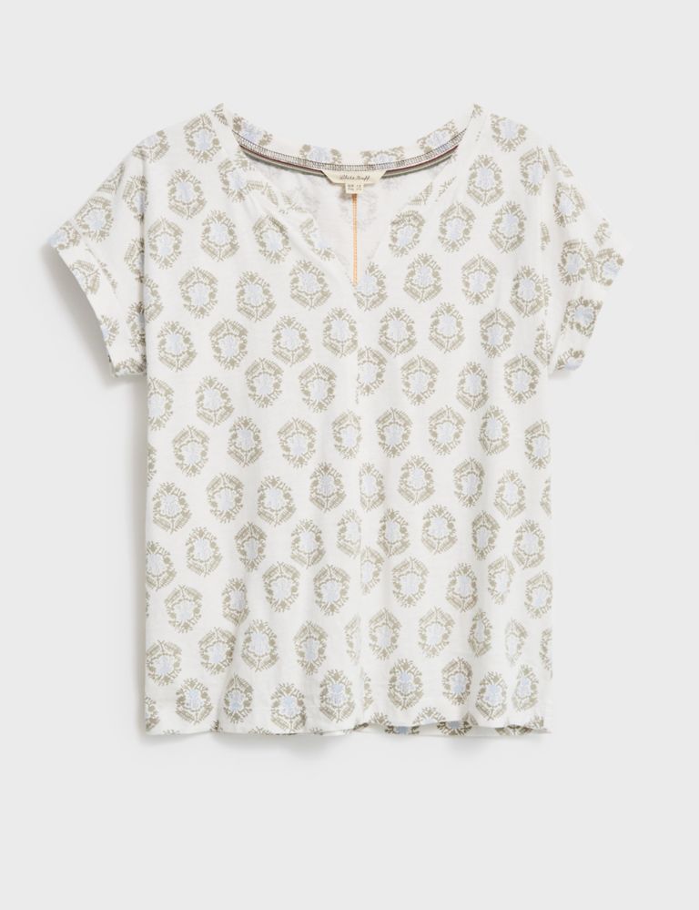 Pure Cotton Printed Notch Neck T-Shirt 2 of 4