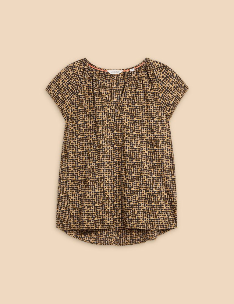Pure Cotton Printed Notch Neck Top 2 of 6