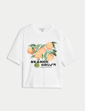 Pure Cotton Printed Oversized T-Shirt Image 2 of 6