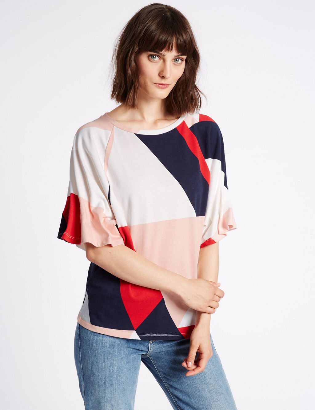 Pure Cotton Printed Pinch Sleeve T-Shirt 3 of 5