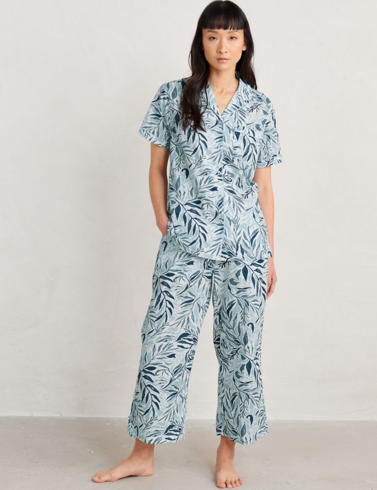 Pure Cotton Printed Pyjama Set 1 of 8