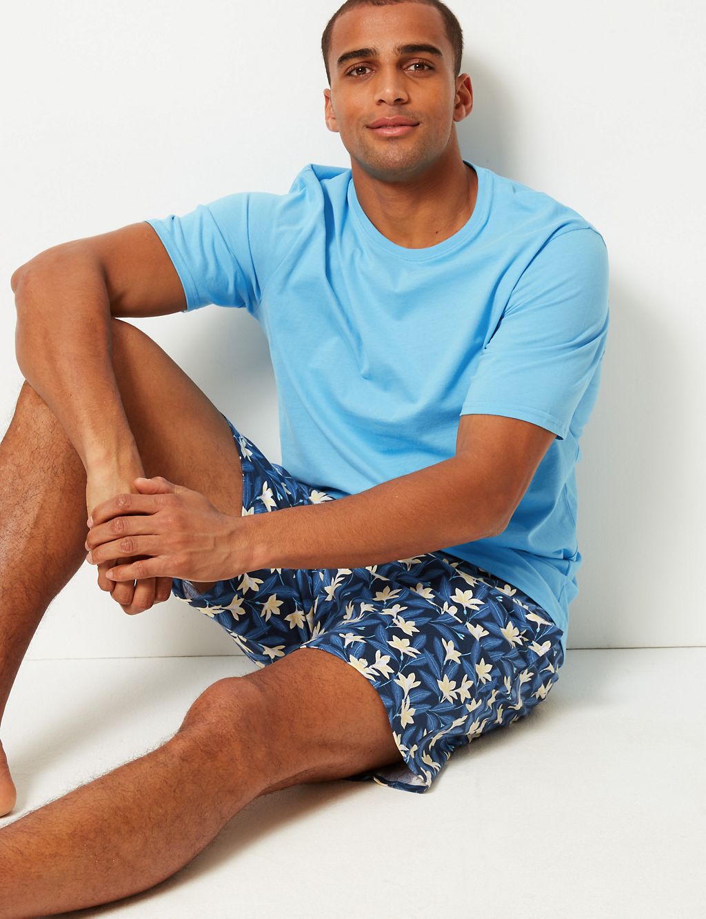 Pure Cotton Printed Pyjama Shorts Set 3 of 4
