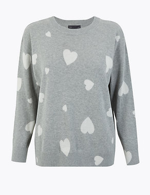 Pure Cotton Printed Relaxed Jumper Image 2 of 4